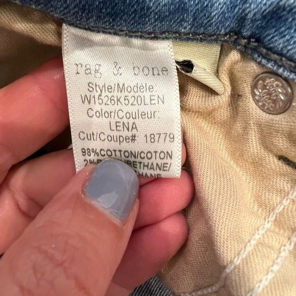 𝅺RAG & BONE Ankle Skinny Lena distressed jeans size 25 cropped 9 inch rise EUC - Picture 16 of 16